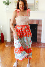 Load image into Gallery viewer, Vacay Vibes Taupe Floral Smocked Tube Top Tiered Maxi Dress
