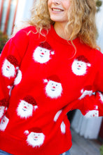 Load image into Gallery viewer, Santa Claus Sparkle Fuzzy Knit Sweater
