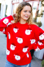 Load image into Gallery viewer, Santa Claus Sparkle Fuzzy Knit Sweater
