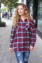 Load image into Gallery viewer, Make a Move Cabernet Plaid Button Down Long Sleeve Top
