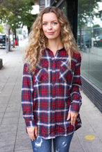 Load image into Gallery viewer, Make a Move Cabernet Plaid Button Down Long Sleeve Top
