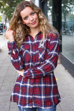 Load image into Gallery viewer, Make a Move Cabernet Plaid Button Down Long Sleeve Top
