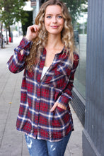 Load image into Gallery viewer, Make a Move Cabernet Plaid Button Down Long Sleeve Top
