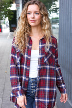 Load image into Gallery viewer, Make a Move Cabernet Plaid Button Down Long Sleeve Top
