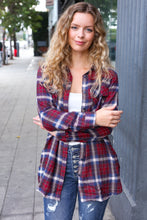 Load image into Gallery viewer, Make a Move Cabernet Plaid Button Down Long Sleeve Top
