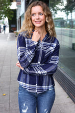 Load image into Gallery viewer, Casual Chic Blue Plaid Button Down Long Sleeve Top
