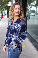 Load image into Gallery viewer, Casual Chic Blue Plaid Button Down Long Sleeve Top
