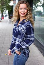 Load image into Gallery viewer, Casual Chic Blue Plaid Button Down Long Sleeve Top
