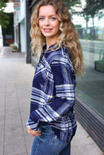 Load image into Gallery viewer, Casual Chic Blue Plaid Button Down Long Sleeve Top
