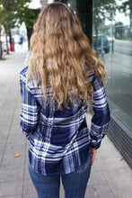 Load image into Gallery viewer, Casual Chic Blue Plaid Button Down Long Sleeve Top
