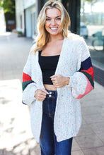 Load image into Gallery viewer, Weekend Ready Ivory Multicolor Mixed Thread Bubble Sleeve Cardigan
