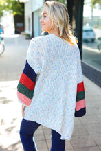 Load image into Gallery viewer, Weekend Ready Ivory Multicolor Mixed Thread Bubble Sleeve Cardigan
