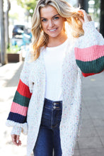 Load image into Gallery viewer, Weekend Ready Ivory Multicolor Mixed Thread Bubble Sleeve Cardigan
