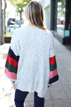 Load image into Gallery viewer, Weekend Ready Ivory Multicolor Mixed Thread Bubble Sleeve Cardigan
