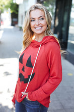 Load image into Gallery viewer, Halloween Jack-O-Lantern Terry Thumb Hole Double Hoodie
