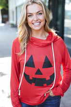 Load image into Gallery viewer, Halloween Jack-O-Lantern Terry Thumb Hole Double Hoodie
