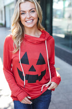 Load image into Gallery viewer, Halloween Jack-O-Lantern Terry Thumb Hole Double Hoodie
