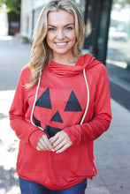 Load image into Gallery viewer, Halloween Jack-O-Lantern Terry Thumb Hole Double Hoodie
