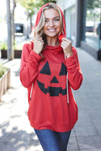 Load image into Gallery viewer, Halloween Jack-O-Lantern Terry Thumb Hole Double Hoodie
