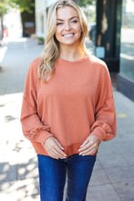 Load image into Gallery viewer, Weekend Ready Rust Mineral Wash Rib Pullover Top
