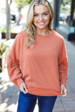 Load image into Gallery viewer, Weekend Ready Rust Mineral Wash Rib Pullover Top
