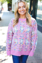 Load image into Gallery viewer, Adorable Pink Multicolor Popcorn Knit Sweater
