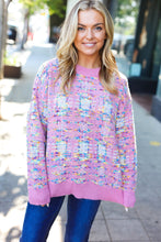 Load image into Gallery viewer, Adorable Pink Multicolor Popcorn Knit Sweater
