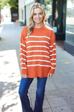 Load image into Gallery viewer, Stand Out Rust Striped Oversized Knit Sweater
