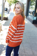 Load image into Gallery viewer, Stand Out Rust Striped Oversized Knit Sweater
