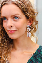 Load image into Gallery viewer, Snowman Beaded &amp; Rhinestone Dangle Earrings
