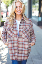 Load image into Gallery viewer, Be You Best Taupe Plaid Quilt Lined Button Down Shacket
