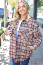 Load image into Gallery viewer, Be You Best Taupe Plaid Quilt Lined Button Down Shacket
