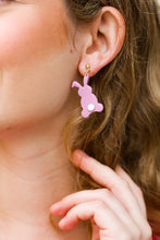 Load image into Gallery viewer, Lilac Easter Bunny Clay Dangle Earrings
