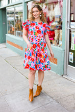 Load image into Gallery viewer, Love Found Pink Floral Smocked Ruffle Sleeve Tiered Dress
