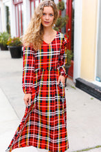 Load image into Gallery viewer, Adorable In Red Plaid Ruffle Detail Fit &amp; Flare Midi Dress
