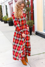 Load image into Gallery viewer, Adorable In Red Plaid Ruffle Detail Fit &amp; Flare Midi Dress
