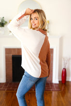 Load image into Gallery viewer, Start Your Day Rust Half &amp; Half Collared Notched Neck Top
