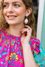 Load image into Gallery viewer, Multicolor Stripe Easter Egg Clay Dangle Earrings
