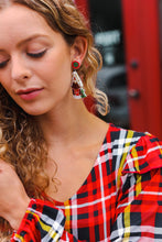 Load image into Gallery viewer, Gingerbread House Beaded Dangle Earrings
