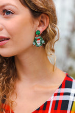 Load image into Gallery viewer, Green Christmas Sweater Acrylic Dangle Earrings
