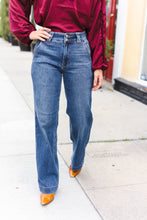 Load image into Gallery viewer, Judy Blue High Rise Double Button Crisscross Detail Wide Leg Jeans
