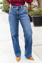 Load image into Gallery viewer, Judy Blue High Rise Double Button Crisscross Detail Wide Leg Jeans
