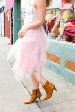 Load image into Gallery viewer, Feeling Femme&#39; Blush Asymmetric Tiered Tulle Midi Skirt
