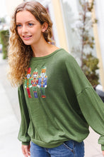 Load image into Gallery viewer, Be Merry Forest Green Nutcracker Sequin Hacci Top
