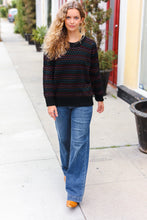 Load image into Gallery viewer, Spread Joy Black &amp; Multicolor Jacquard Knit Sweater
