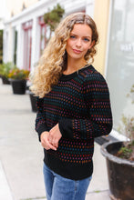 Load image into Gallery viewer, Spread Joy Black &amp; Multicolor Jacquard Knit Sweater
