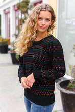 Load image into Gallery viewer, Spread Joy Black &amp; Multicolor Jacquard Knit Sweater
