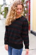 Load image into Gallery viewer, Spread Joy Black &amp; Multicolor Jacquard Knit Sweater
