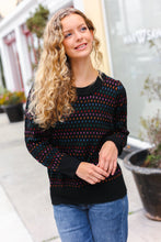 Load image into Gallery viewer, Spread Joy Black &amp; Multicolor Jacquard Knit Sweater
