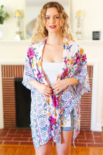 Load image into Gallery viewer, In Your Dreams Ivory Floral Border Print Open Kimono
